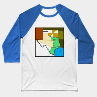 Go West, Western, Texas, Oklahoma Map Baseball T-Shirt